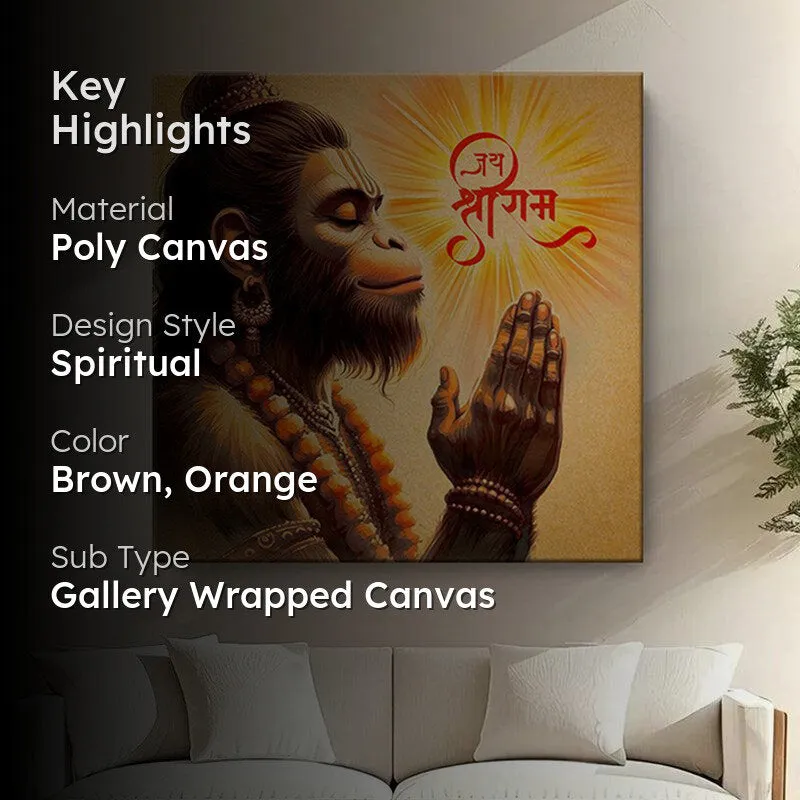Hanuman Fiery Aura Poly Canvas Wall Painting media 2