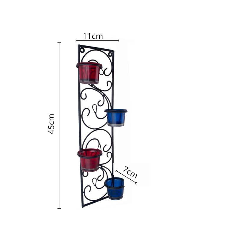 Twisted Luminaire Candle Holder (Blue & Red) - Set Of Two media 6