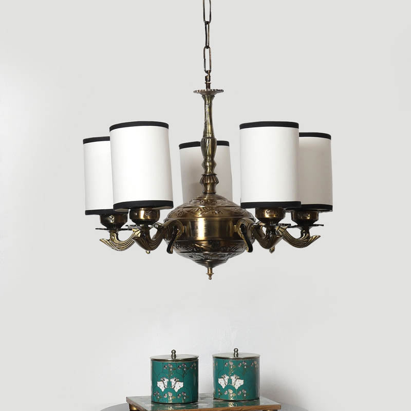 Arazzi Cylindrical Golden Antique Ceiling Lamp media 2