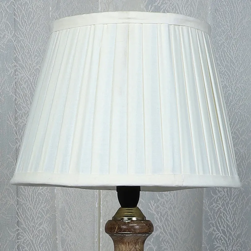 Gujo Totem Pleated Mango Wood Table Lamp - White,Brown media 3