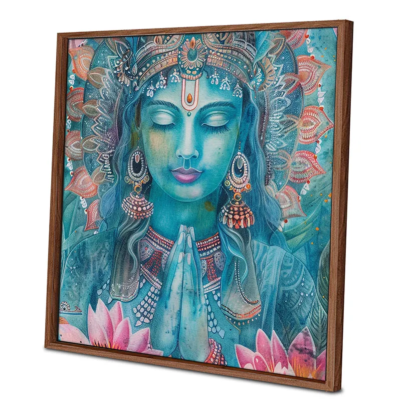 Azure Prayers Wall Art With Frame - Brown media 3