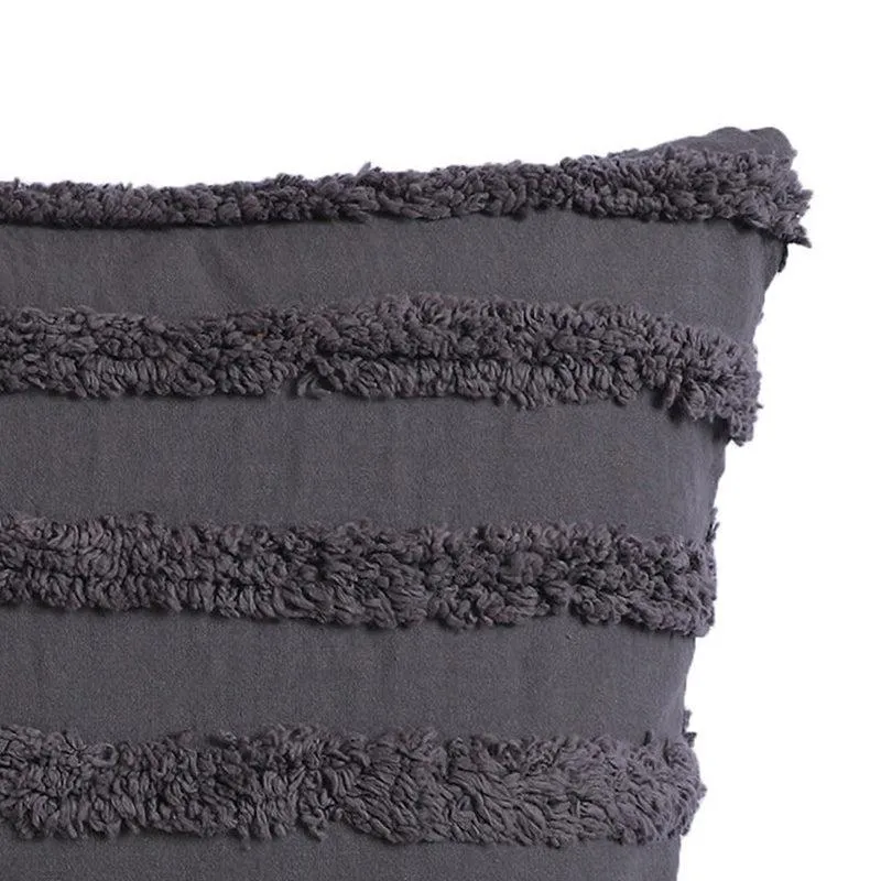 Seshat Tufted Cotton Cushion Cover (Grey) - Set Of Two media 5