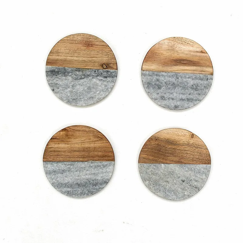 Handcrafted Wooden & Stone Coasters - Set Of Four media 5