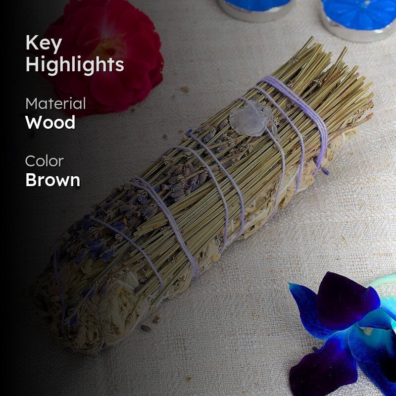 White Sage With Lavender And Green Aventure Smudge Wand media 2