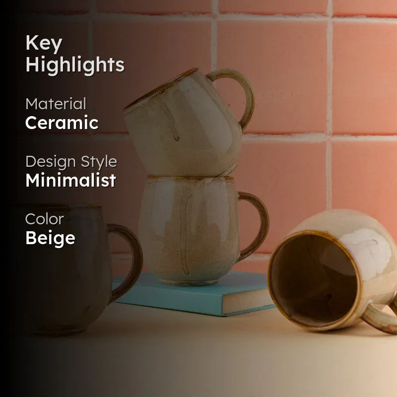 Blaina Ceramic Coffee Mug (350 mL) - Beige media 2