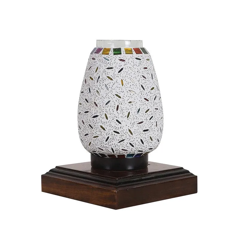 Illumix Glass Table Lamp With Wooden Base - Multicolor media 6