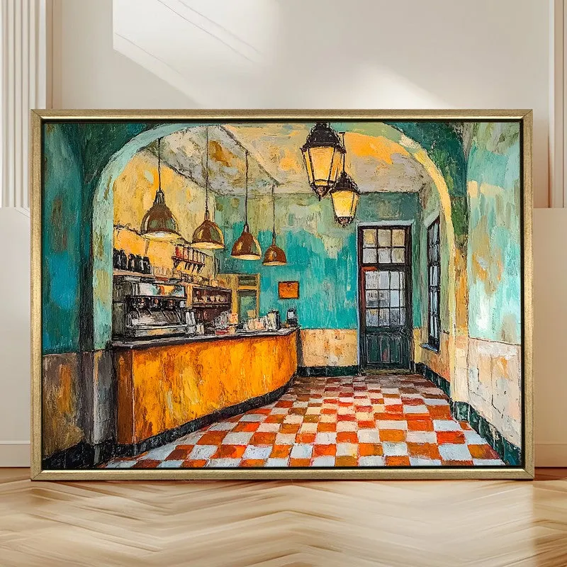 Cozy Bistro Canvas Wall Painting With Frame media 4