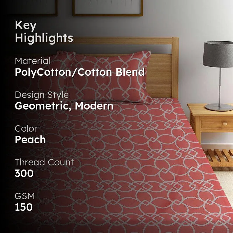 Peach Ethel Bedsheet - 150 GSM media 2