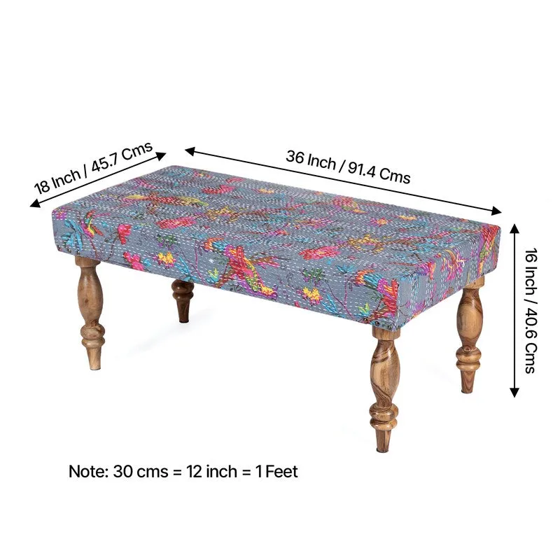 Daxor Sheesham Wooden Bench - Grey media 12