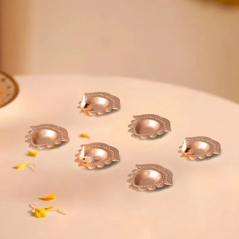 UtsavShimmer Metal Diyas - Set Of Six media 3