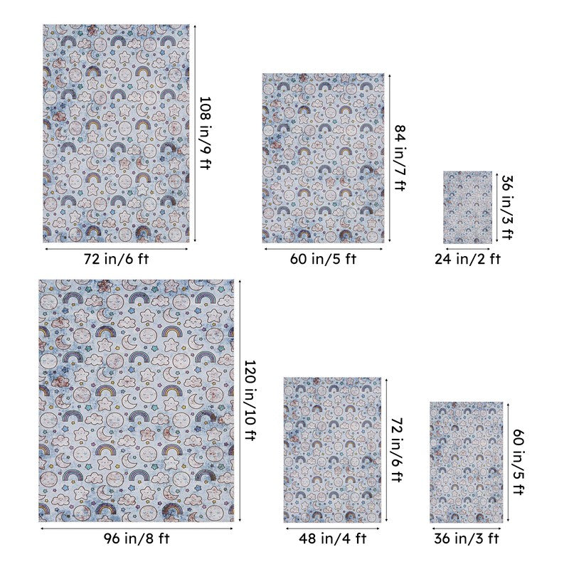 Lunar Light Lane Kids Polyester Anti-Skid Carpet - Sky Blue media 14