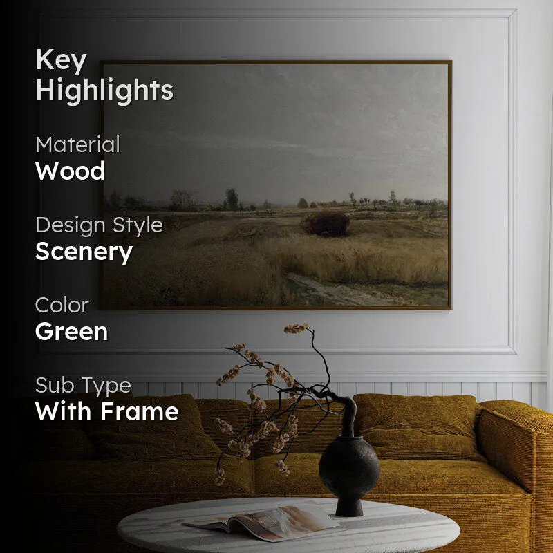 Rustic Fields Wood Wall Art With Frame - Black media 2