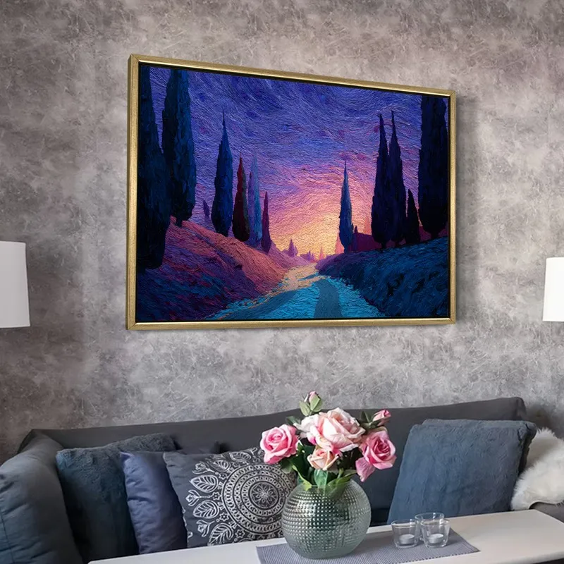 Moonlit Journey Canvas Wall Painting With Frame media 6