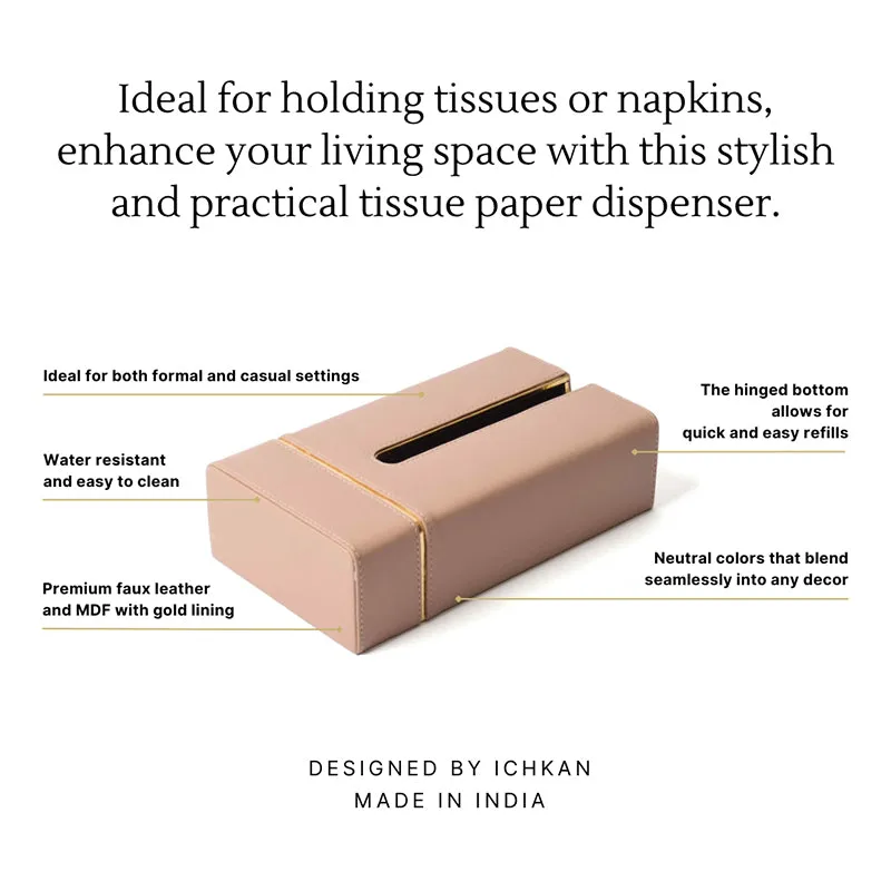 Ceastra Faux Leather Tissue Holder - Beige media 8