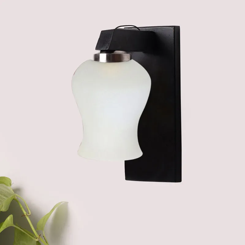 Eyrie Glass & Wooden Wall Lamp media 3