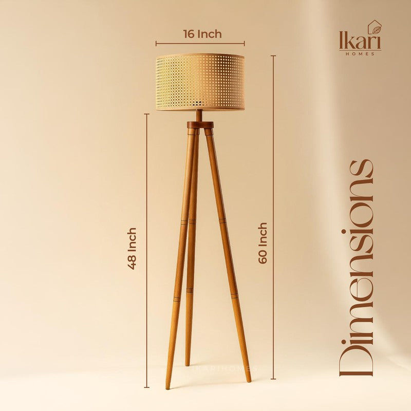 Tripod Glow Acacia Wood Floor Lamp media 12