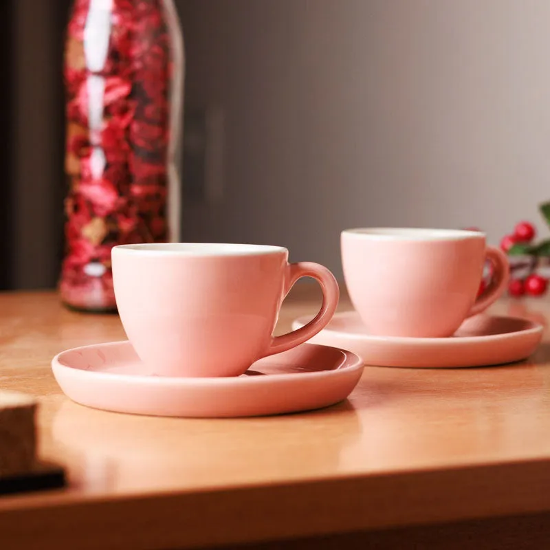 Blush & Brew Cup & Saucer (Pink/100 mL) - Four Piece Set media 3