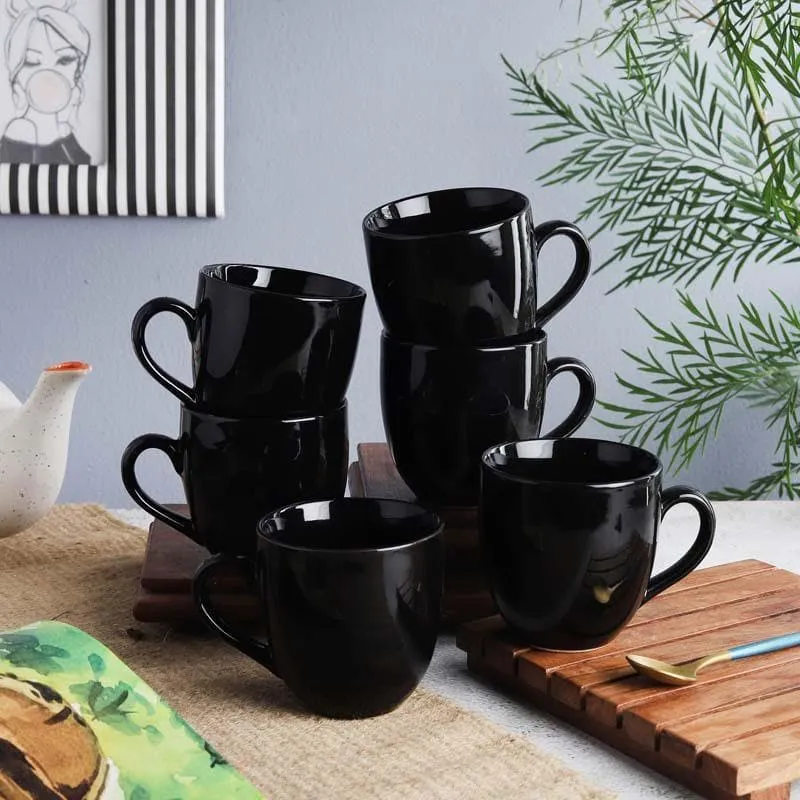 Sable Ceramic Coffee Mug (200 mL Each) - Set of Six media 1