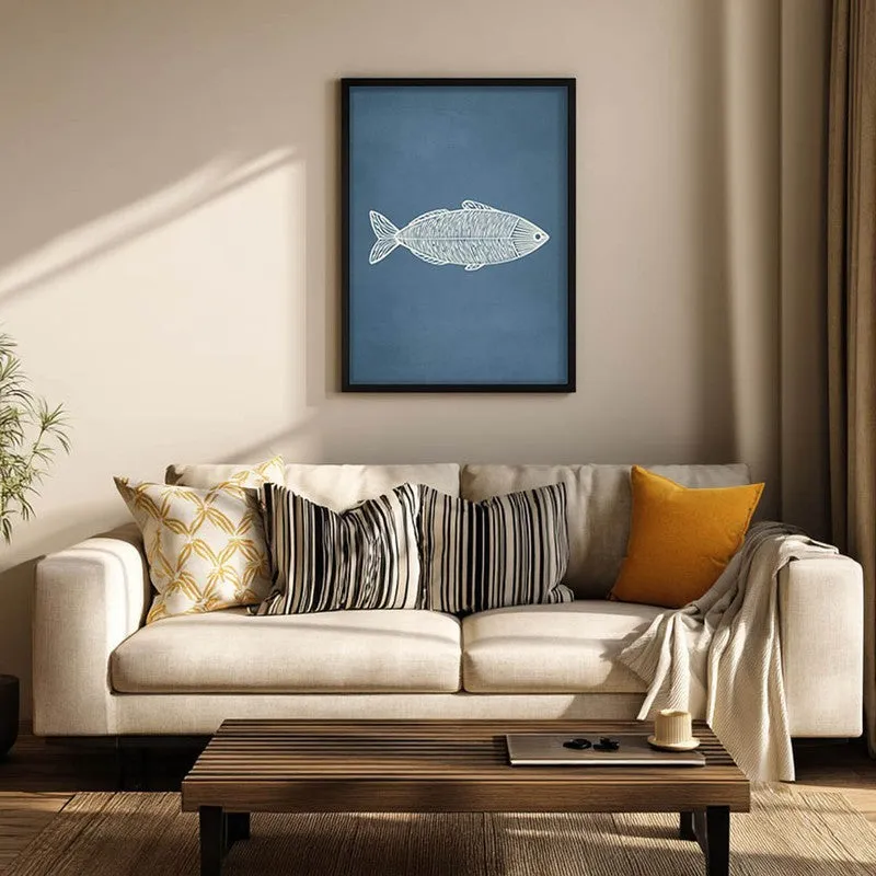 Minimal Fish Artwork Canvas Wall Painting With Black Frame media 5