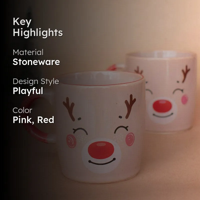 Merry Stoneware Coffee Mug (350 mL Each) - Set of Two media 2