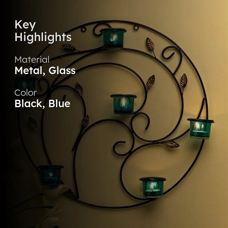 Spiral Twig Candle Holder - Teal media 2