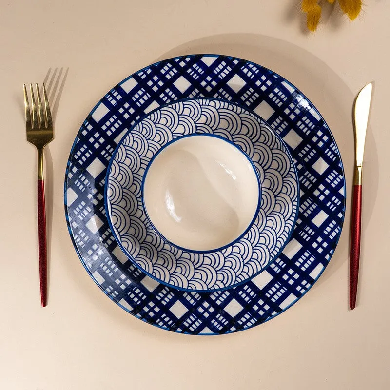 Indigo Breeze Ceramic Dinner Set - 18 Piece Set media 5