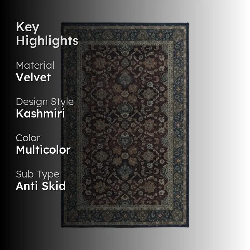 Regal Weave Velvet Rectangle Anti-Skid Carpet - 2
