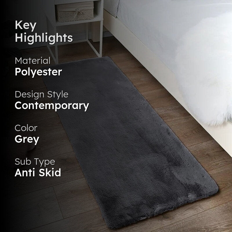 Ruffle Luxe Runner Rug - Grey media 2