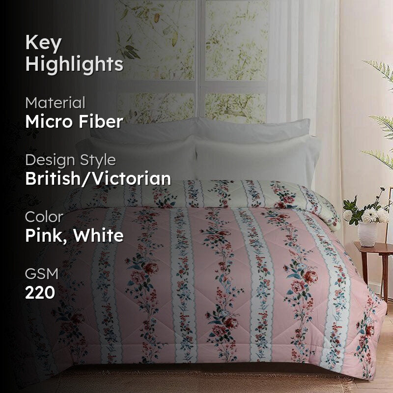 Lorelai Floral Cotton Reversible Comforter - 220 GSM media 2