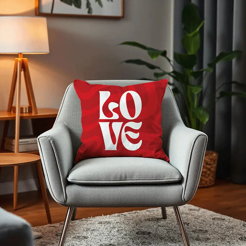 Lush "Love" Printed Velvet Cushion Cover - Set Of Five media 6