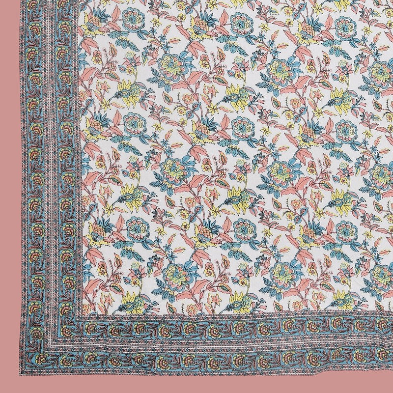 Miksha Floral Cotton Bedsheet (Pink) - 210 TC media 7