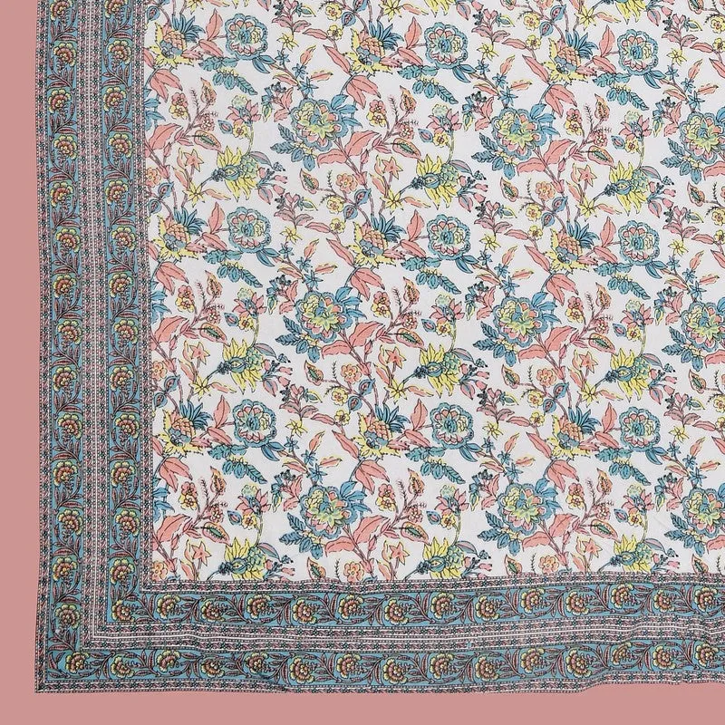 Miksha Floral Cotton Bedsheet (Pink) - 210 TC media 7