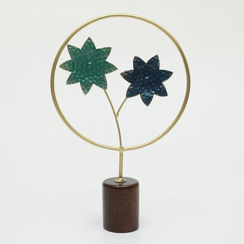 Flora Form Metal & Wood Showpiece media 3