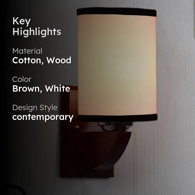 A La Mode Cylindrical Wooden Wall Lamp media 2