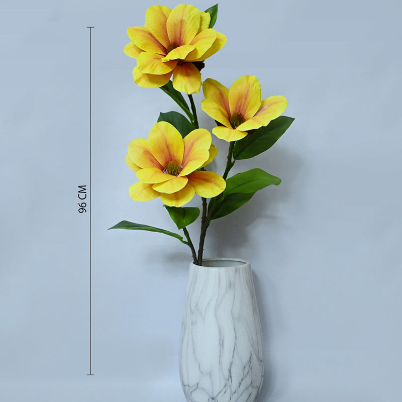 Artificial Magnolia Flower Stick - Yellow media 6
