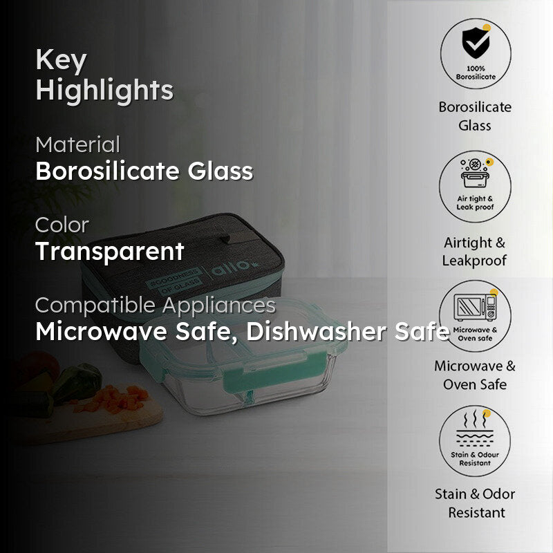 Casper Lunchbox With Bag (Grey) - 1000 ML media 2