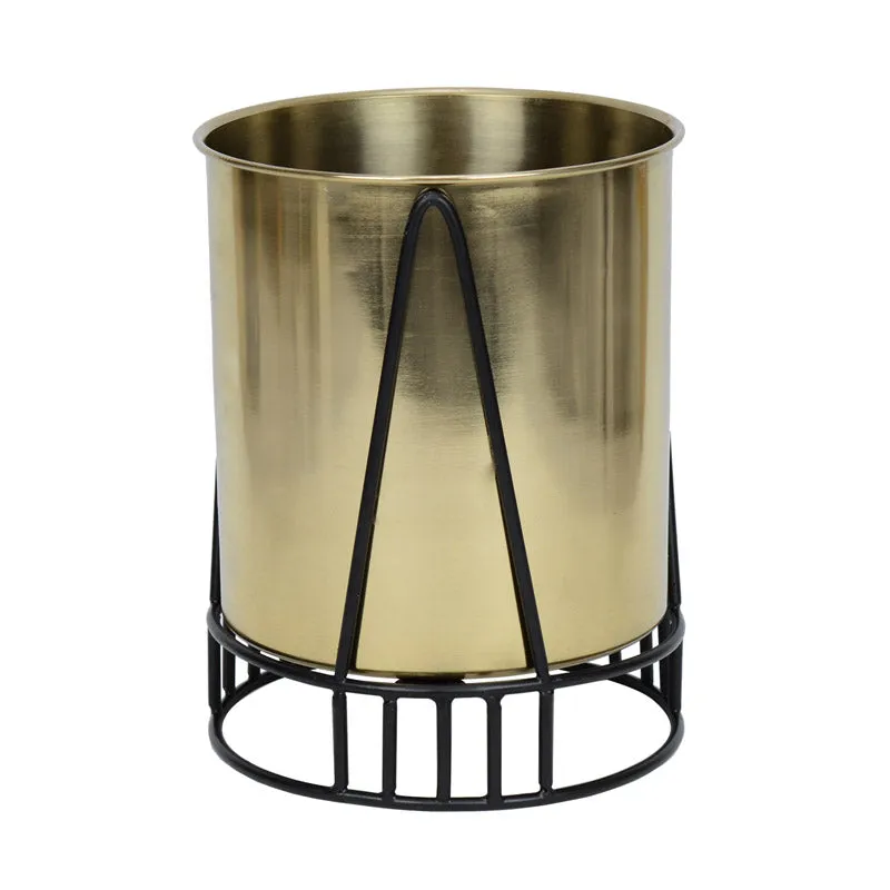 Zenva Stainless Steel Planter - Gold & Black media 3