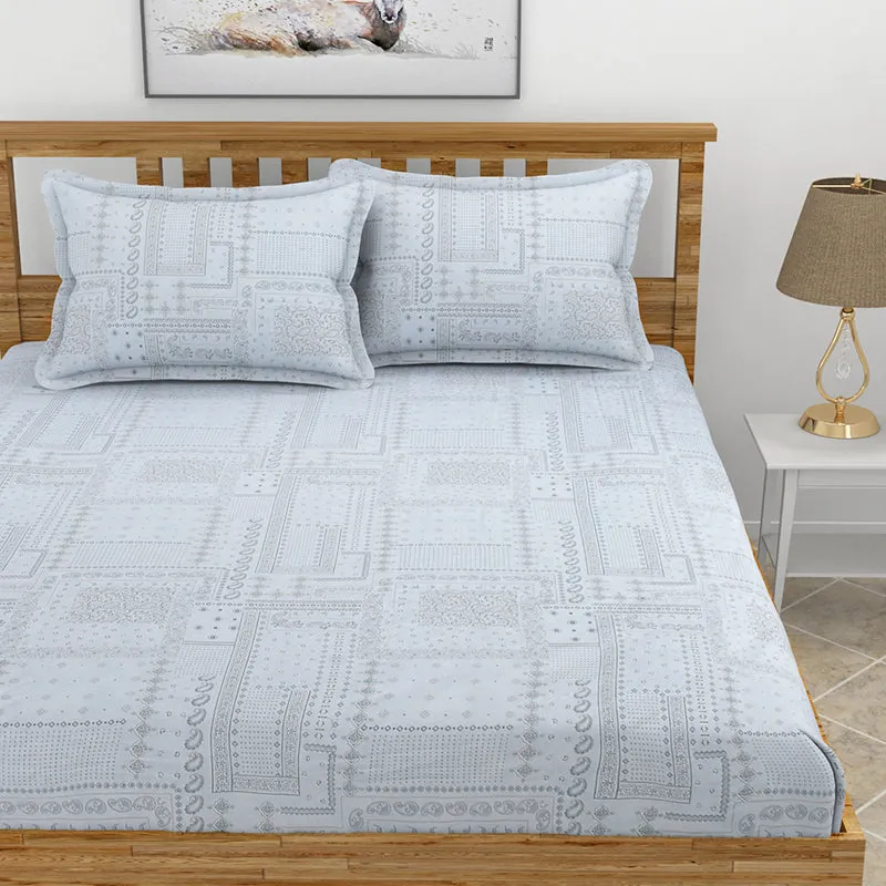 Mathieu Cotton Bedsheet (Grey) - 210 TC media 3