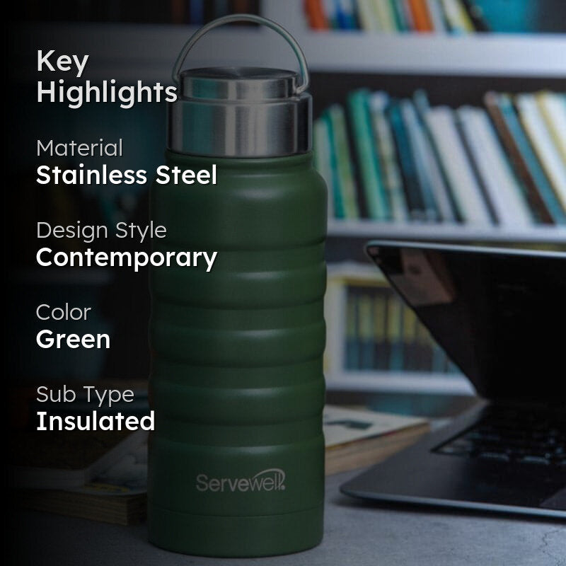 Zayden Hot & Cold Thermos Bottle (Green) - 550 mL media 2
