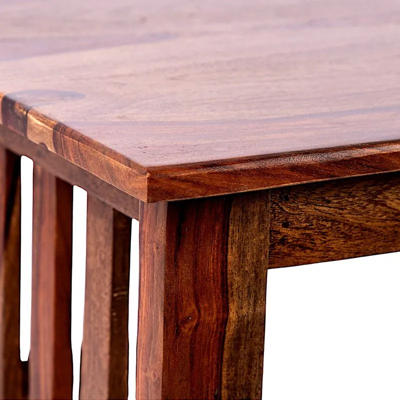 Bravon Sheesham Wooden Center Table - Light Brown media 7