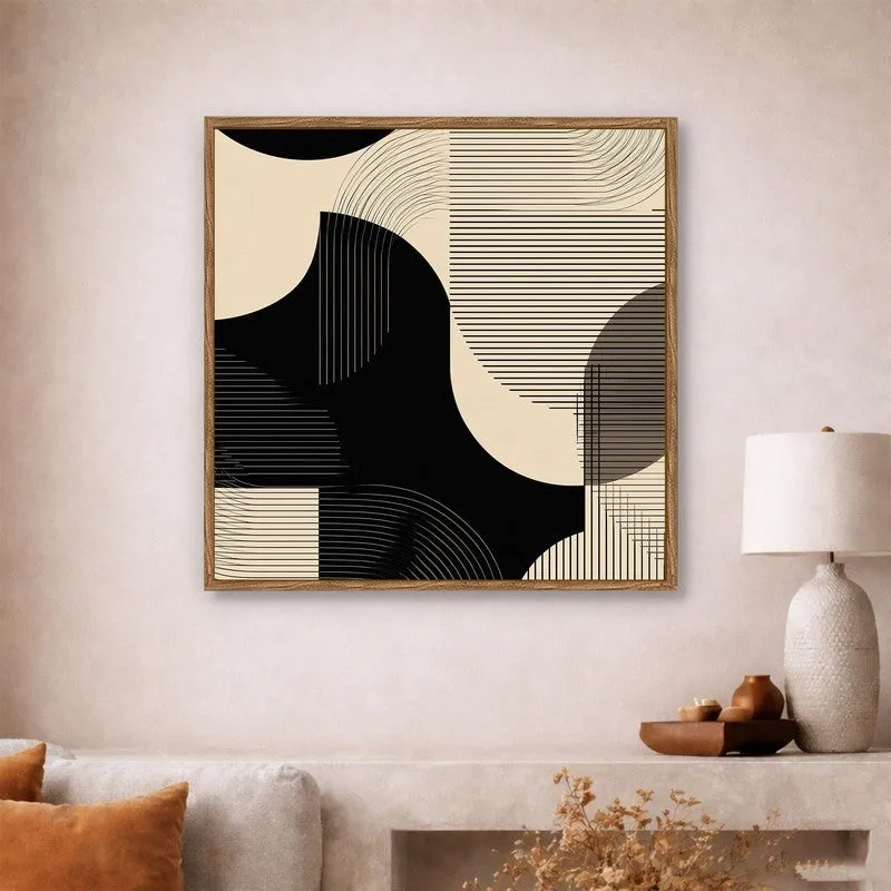 Linear Fusion Canvas Wall Art With Frame media 4