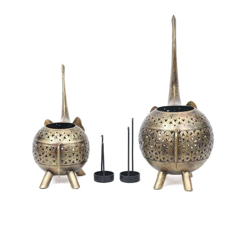 Elephant Tune Tealight Candle Holder - Set Of Two media 4