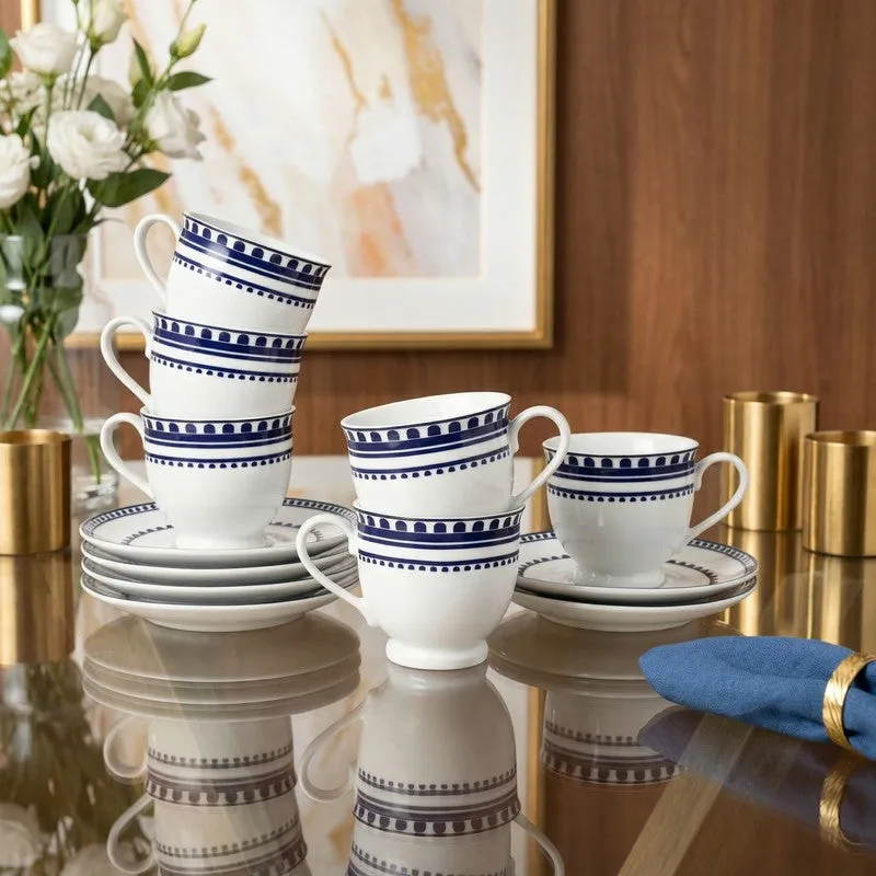 Brew Charm Porcelain Cup & Saucer (220 mL Each) - Set of Six media 1