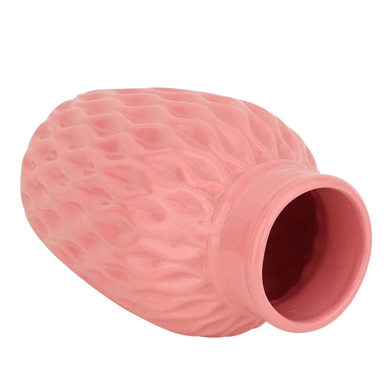 Faro Carve Ceramic Vase - Pink media 4