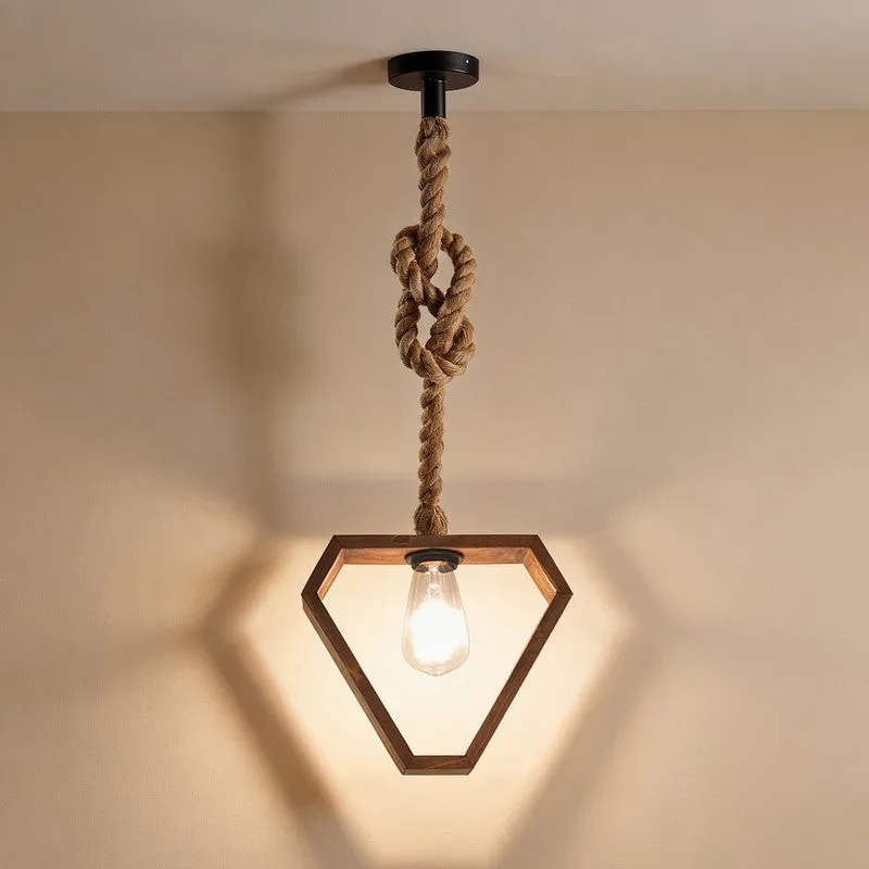HeartAura Wooden Ceiling Lamp - Brown media 4