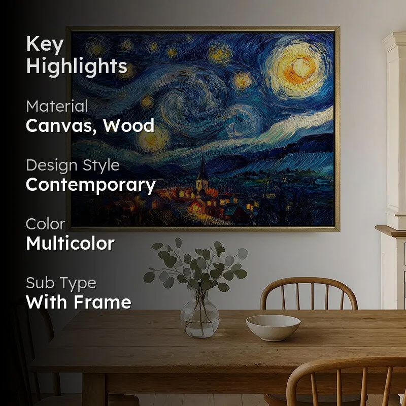 Nocturne Dreams Canvas Wall Painting With Frame media 2