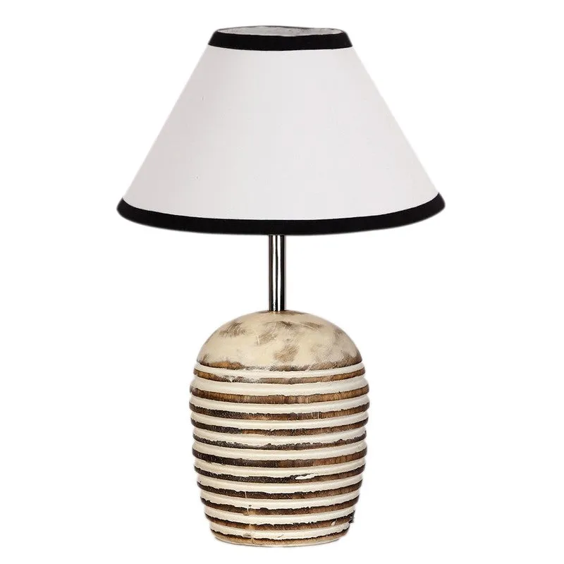 Lumexa Cotton Table Lamp With Wooden Base - White media 5
