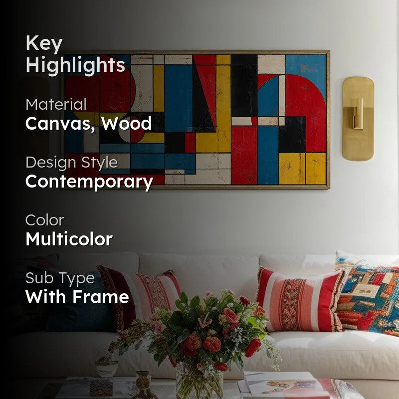 Color Constructs Canvas Wall Painting With Frame media 2