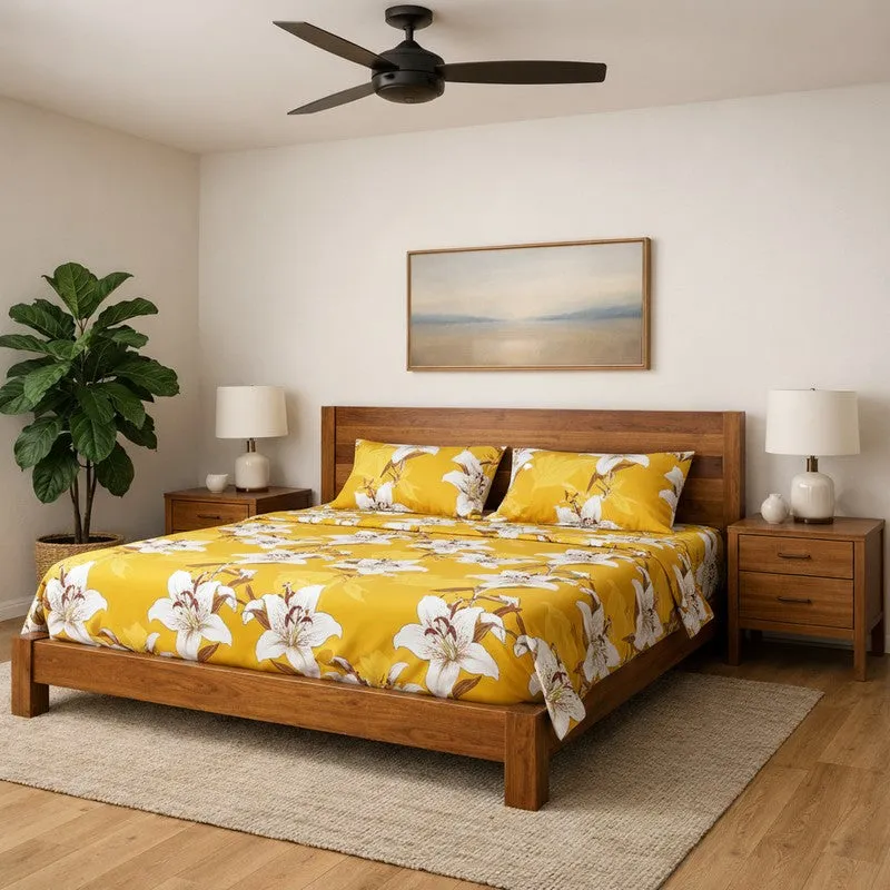 Sunshine Glee Floral Microfiber Bedsheet - 110 GSM media 1