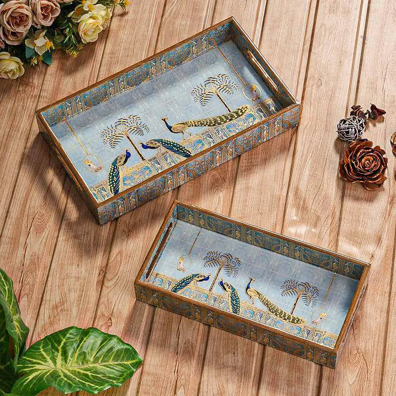 Chitramayi Wood Serving Tray (Medium & Small) - Set Of Two media 1
